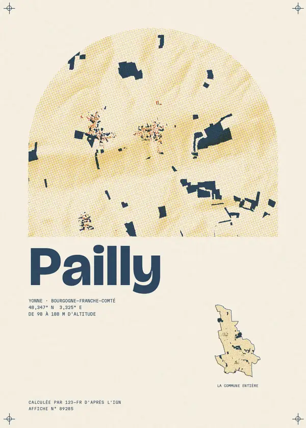 Affiche de Pailly, calculée par 123-fr d'après l'IGN