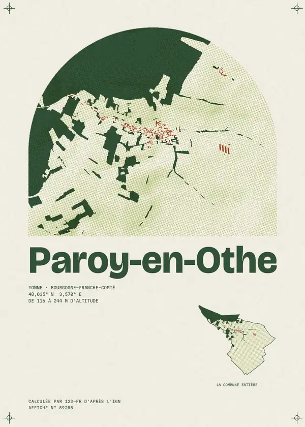 Affiche de Paroy-en-Othe, calculée par 123-fr d'après l'IGN
