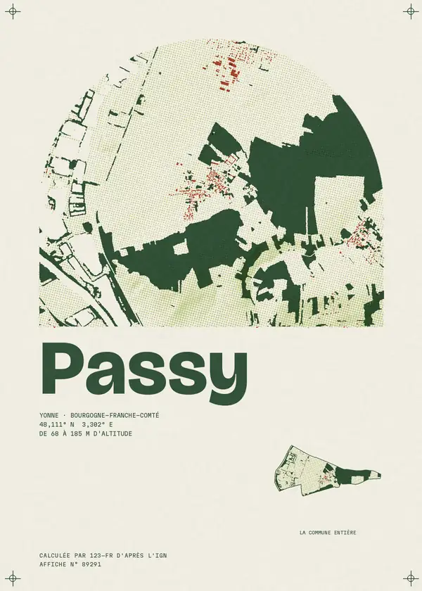 Affiche de Passy, calculée par 123-fr d'après l'IGN