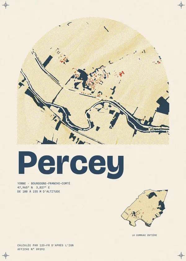 Affiche de Percey, calculée par 123-fr d'après l'IGN