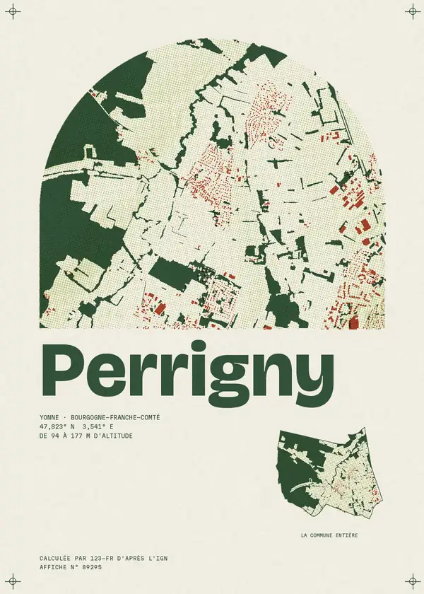 Affiche de Perrigny, calculée par 123-fr d'après l'IGN