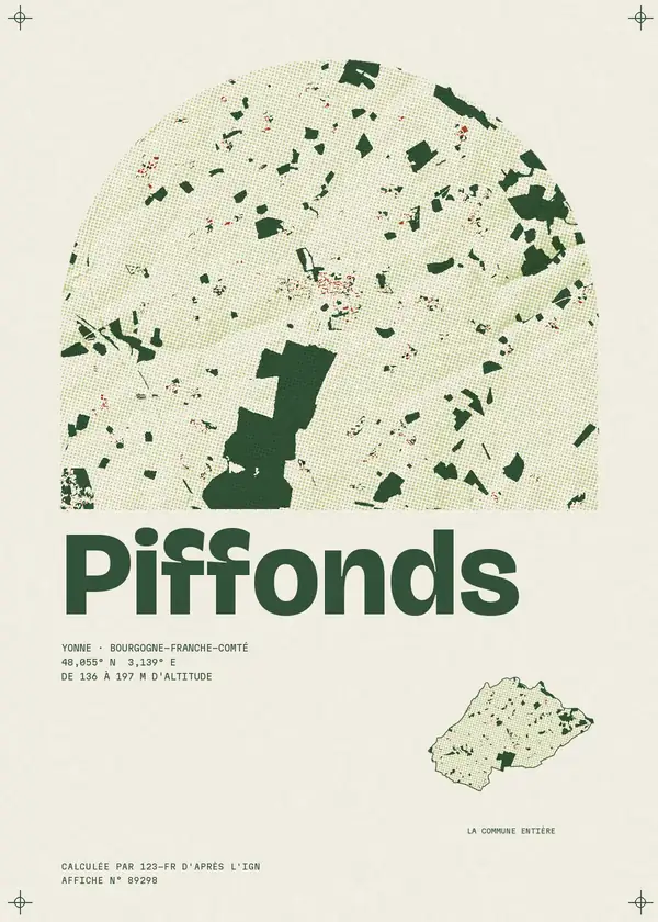 Affiche de Piffonds, calculée par 123-fr d'après l'IGN
