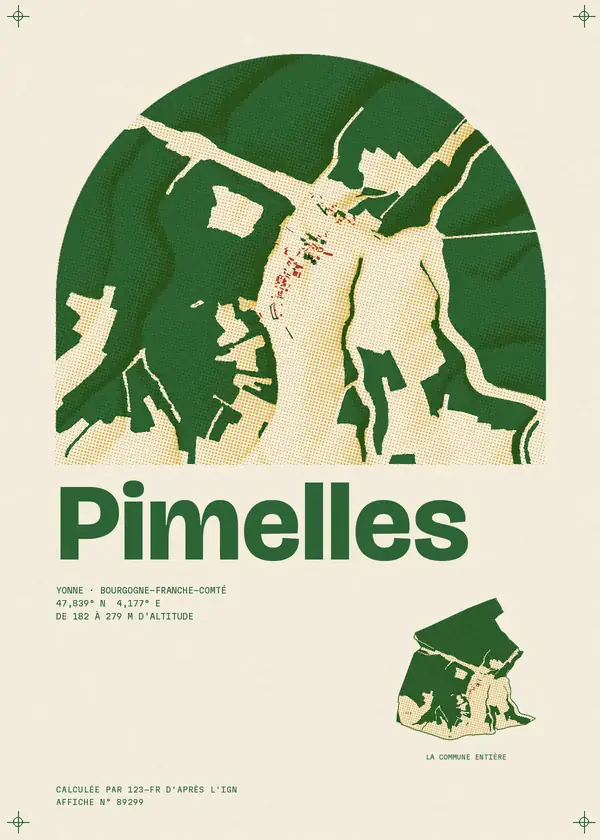Affiche de Pimelles, calculée par 123-fr d'après l'IGN