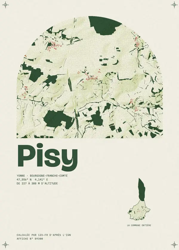 Affiche de Pisy, calculée par 123-fr d'après l'IGN