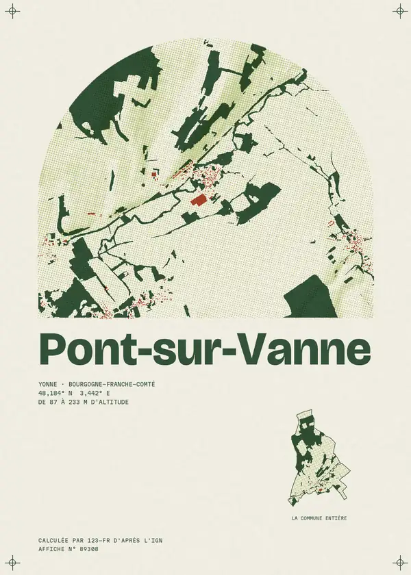 Affiche de Pont-sur-Vanne, calculée par 123-fr d'après l'IGN