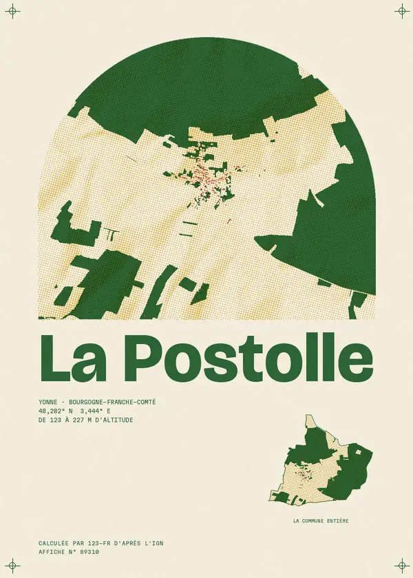 Affiche de La Postolle, calculée par 123-fr d'après l'IGN