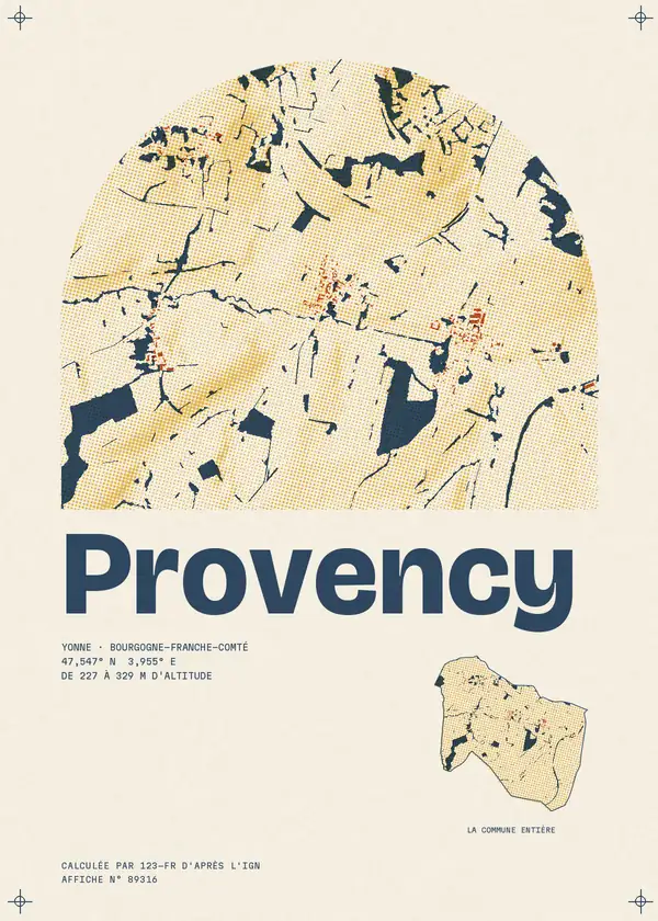 Affiche de Provency, calculée par 123-fr d'après l'IGN