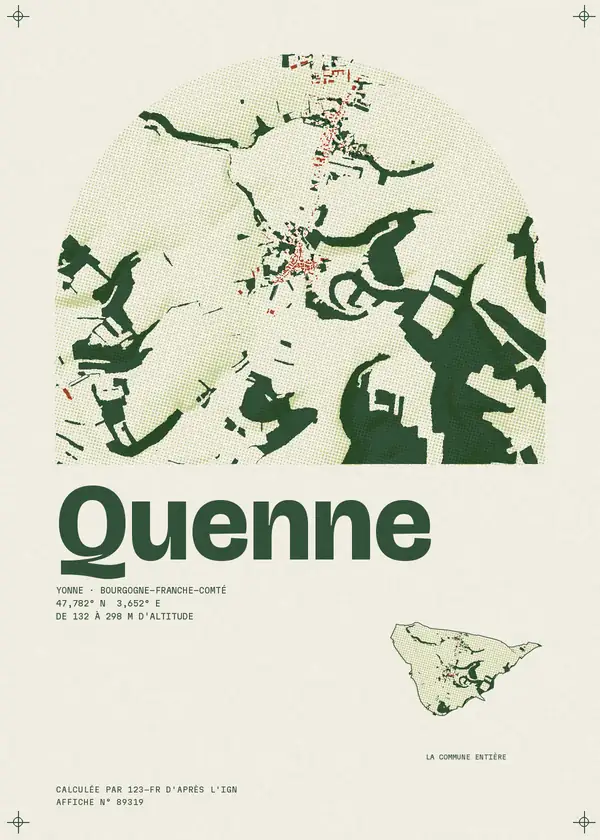 Affiche de Quenne, calculée par 123-fr d'après l'IGN