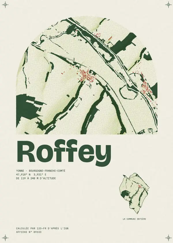 Affiche de Roffey, calculée par 123-fr d'après l'IGN