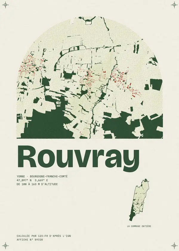 Affiche de Rouvray, calculée par 123-fr d'après l'IGN
