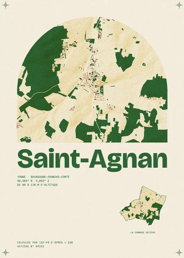 Affiche de Saint-Agnan, calculée par 123-fr d'après l'IGN