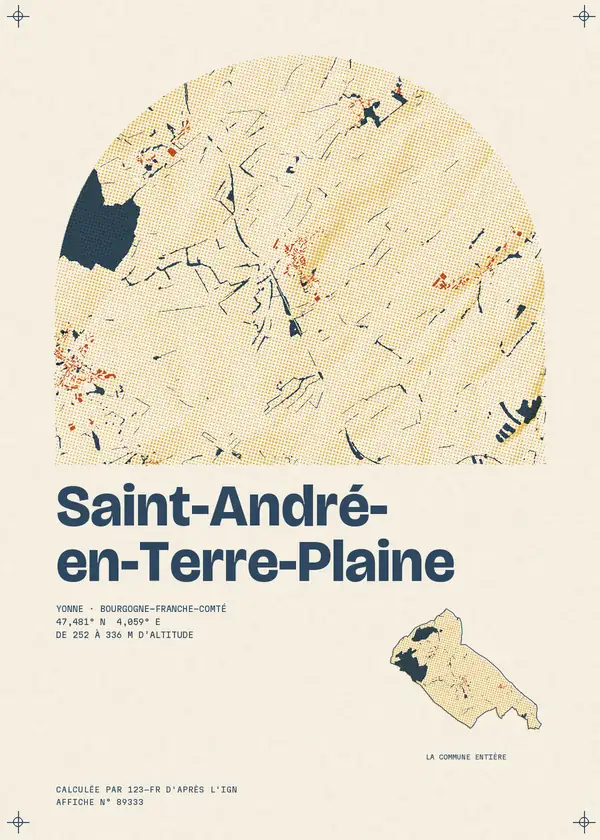 Affiche de Saint-André-en-Terre-Plaine, calculée par 123-fr d'après l'IGN