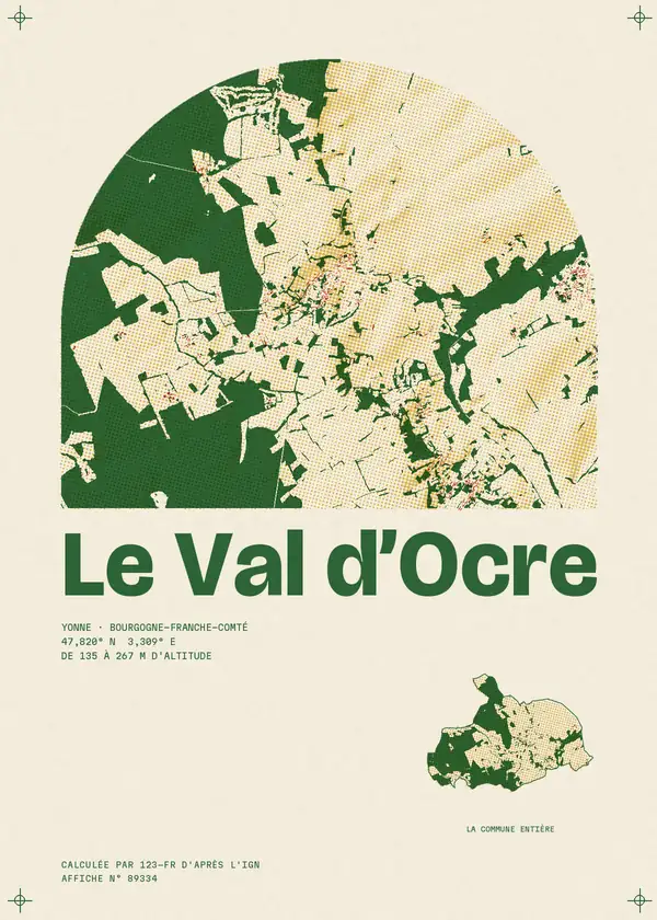 Affiche de Le Val d'Ocre, calculée par 123-fr d'après l'IGN