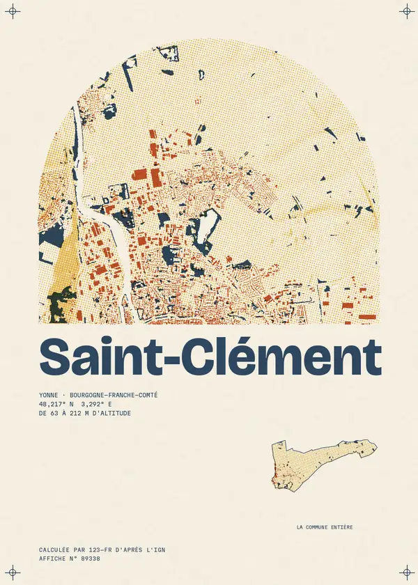 Affiche de Saint-Clément, calculée par 123-fr d'après l'IGN