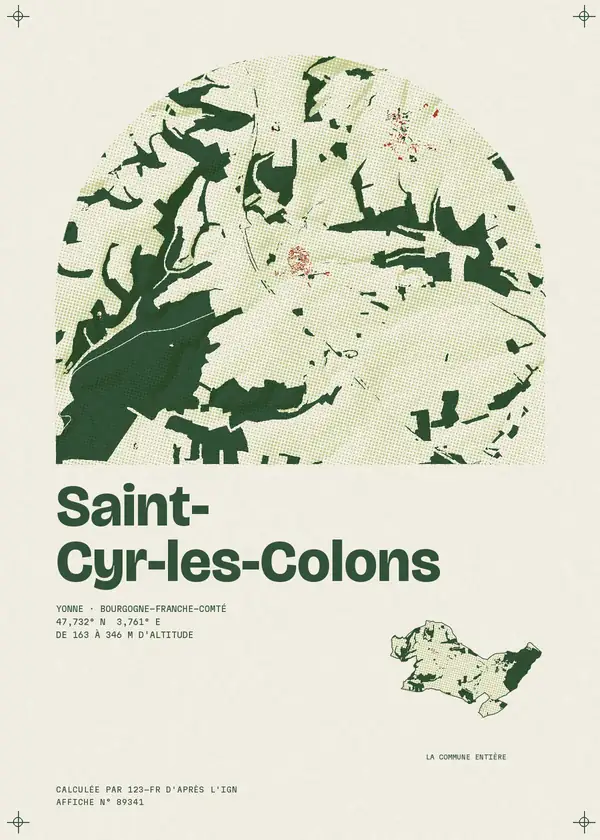 Affiche de Saint-Cyr-les-Colons, calculée par 123-fr d'après l'IGN