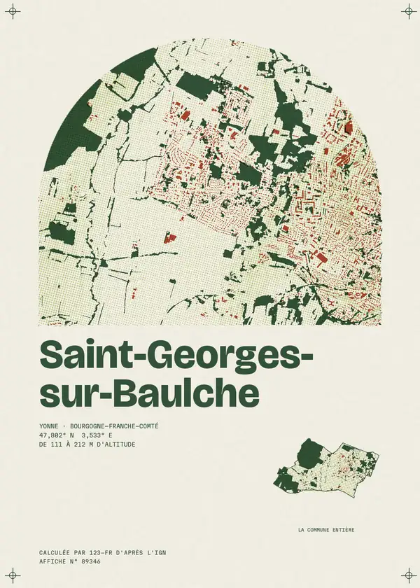 Affiche de Saint-Georges-sur-Baulche, calculée par 123-fr d'après l'IGN