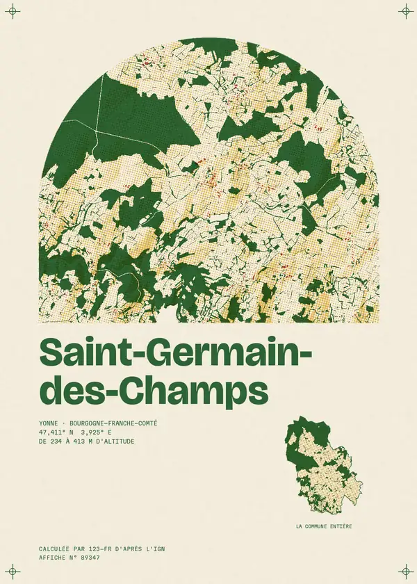 Affiche de Saint-Germain-des-Champs, calculée par 123-fr d'après l'IGN