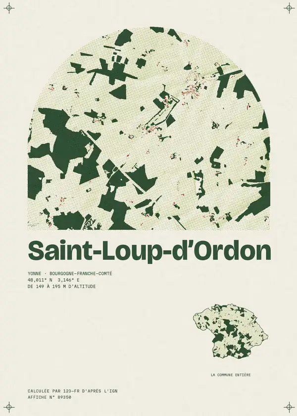 Affiche de Saint-Loup-d'Ordon, calculée par 123-fr d'après l'IGN