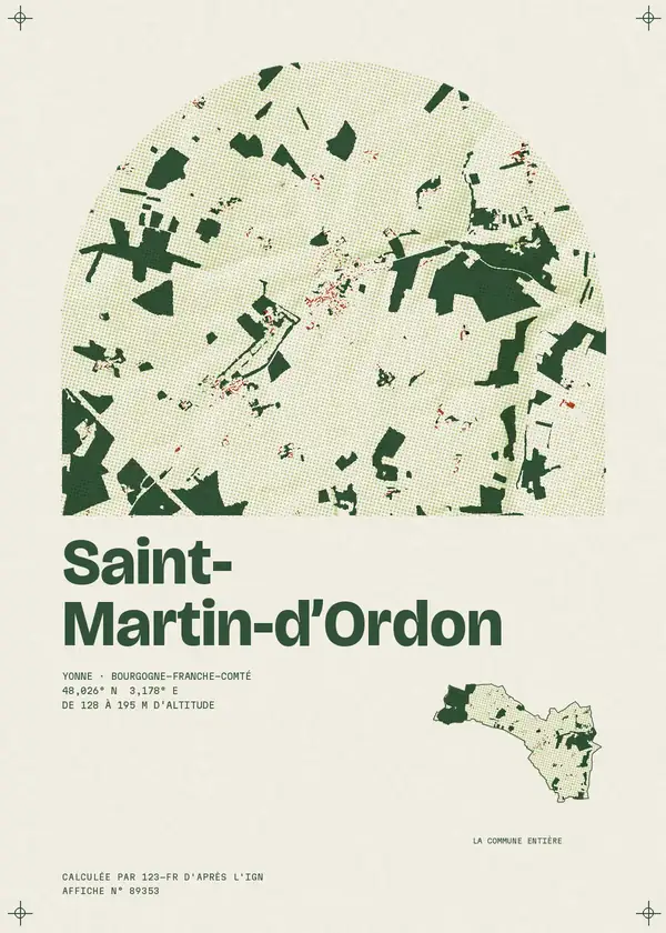 Affiche de Saint-Martin-d'Ordon, calculée par 123-fr d'après l'IGN