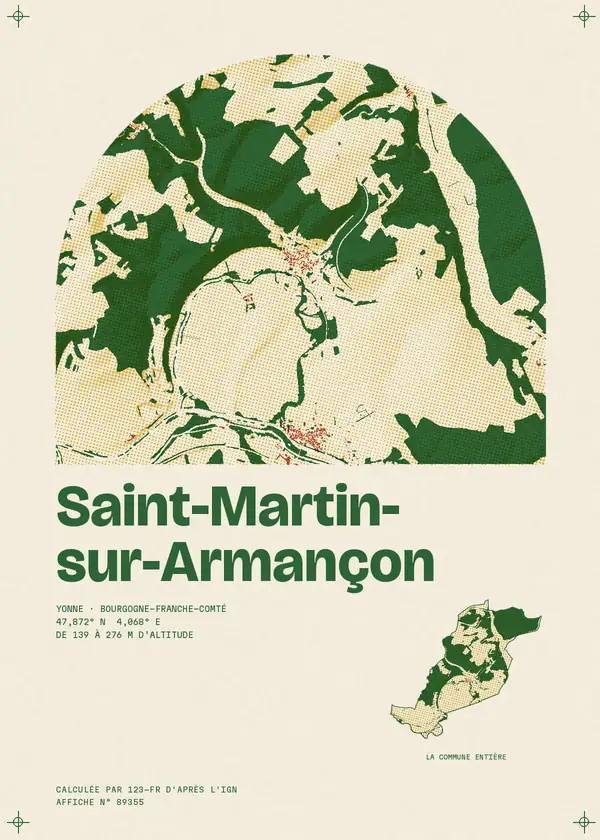 Affiche de Saint-Martin-sur-Armançon, calculée par 123-fr d'après l'IGN