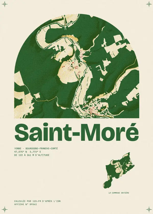 Affiche de Saint-Moré, calculée par 123-fr d'après l'IGN