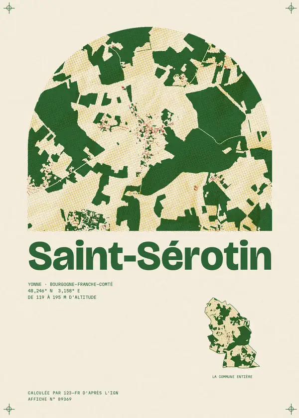 Affiche de Saint-Sérotin, calculée par 123-fr d'après l'IGN