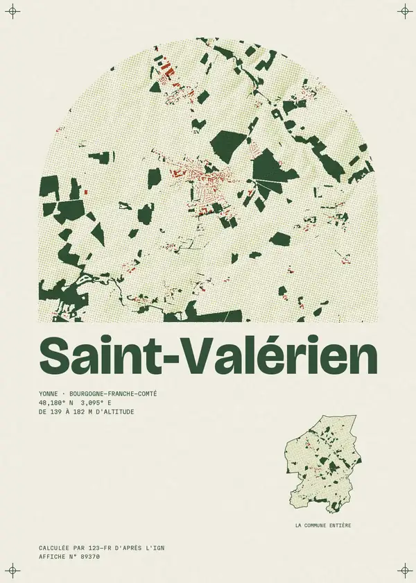 Affiche de Saint-Valérien, calculée par 123-fr d'après l'IGN