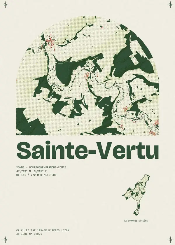 Affiche de Sainte-Vertu, calculée par 123-fr d'après l'IGN