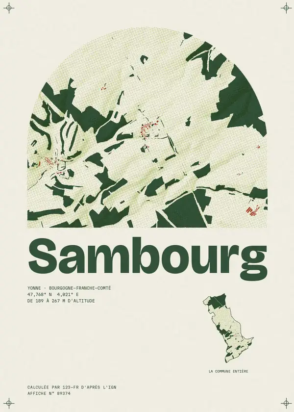 Affiche de Sambourg, calculée par 123-fr d'après l'IGN