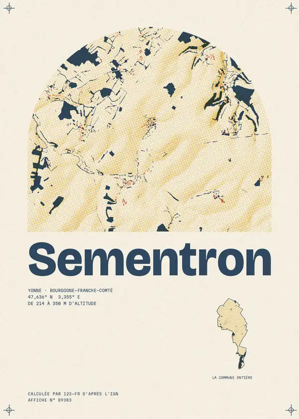 Affiche de Sementron, calculée par 123-fr d'après l'IGN