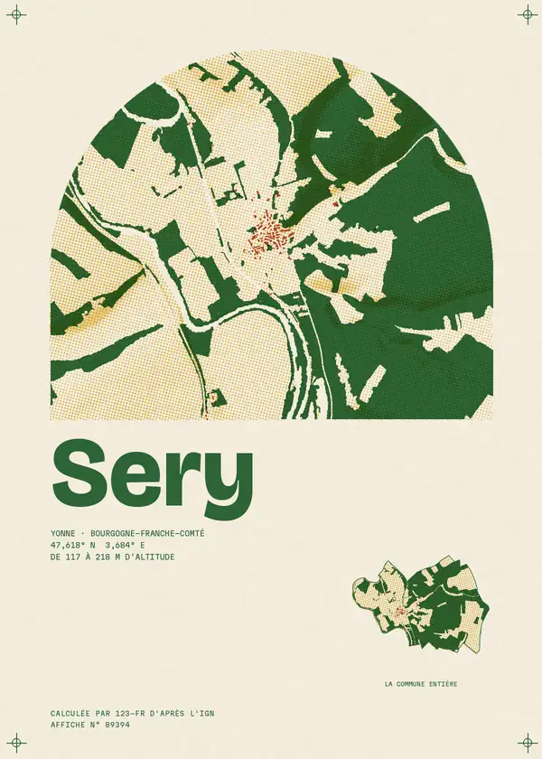 Affiche de Sery, calculée par 123-fr d'après l'IGN