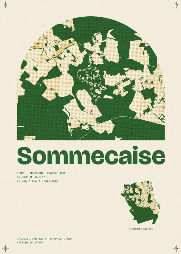 Affiche de Sommecaise, calculée par 123-fr d'après l'IGN