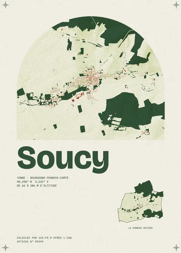 Affiche de Soucy, calculée par 123-fr d'après l'IGN