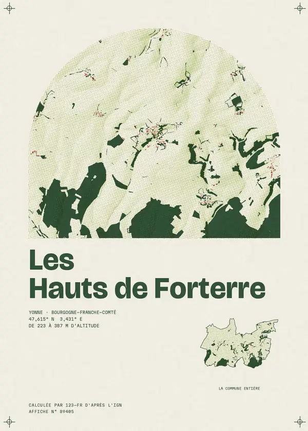 Affiche de Les Hauts de Forterre, calculée par 123-fr d'après l'IGN