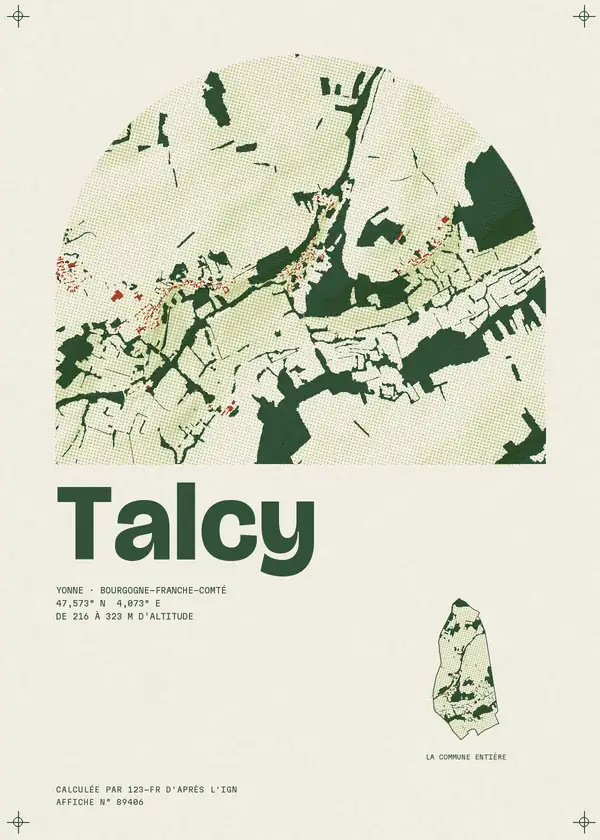 Affiche de Talcy, calculée par 123-fr d'après l'IGN