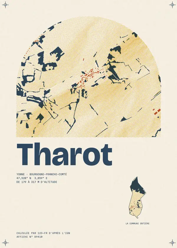 Affiche de Tharot, calculée par 123-fr d'après l'IGN