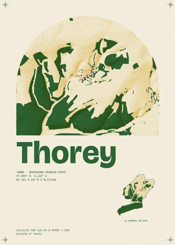 Affiche de Thorey, calculée par 123-fr d'après l'IGN