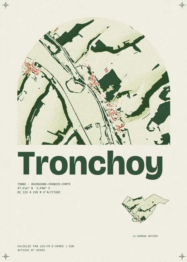 Affiche de Tronchoy, calculée par 123-fr d'après l'IGN