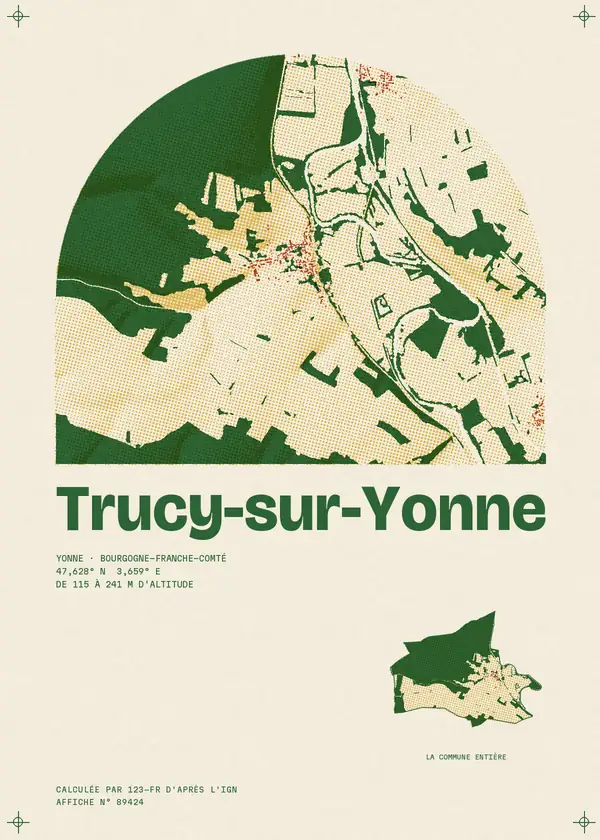 Affiche de Trucy-sur-Yonne, calculée par 123-fr d'après l'IGN