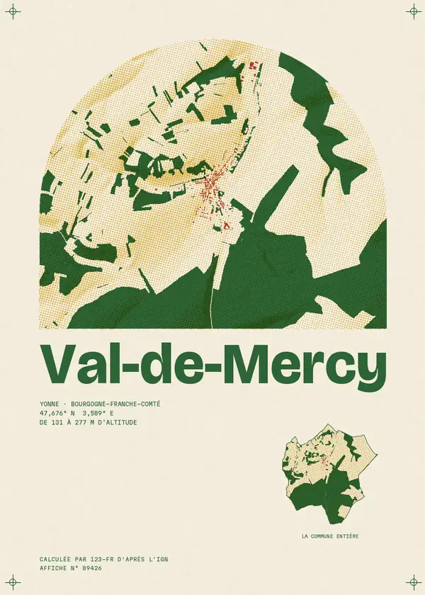 Affiche de Val-de-Mercy, calculée par 123-fr d'après l'IGN