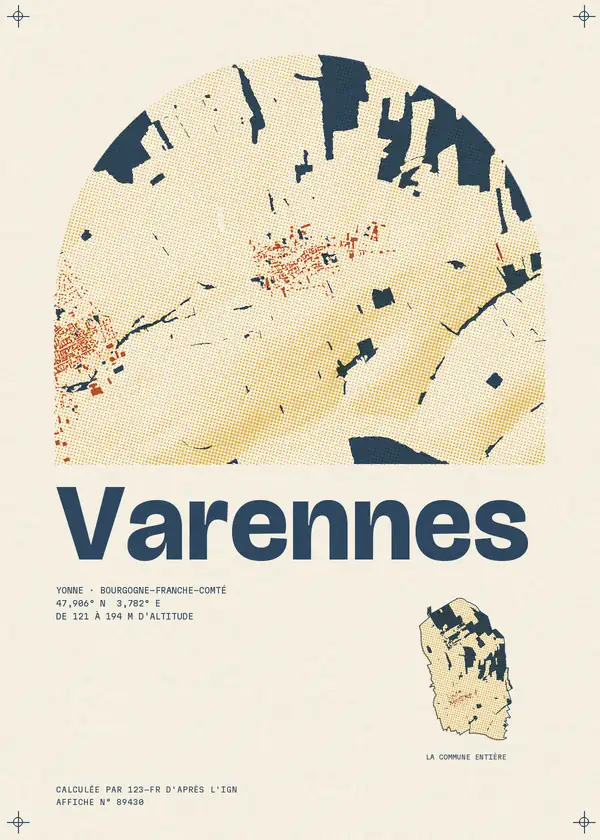 Affiche de Varennes, calculée par 123-fr d'après l'IGN