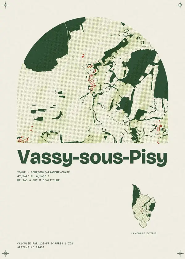 Affiche de Vassy-sous-Pisy, calculée par 123-fr d'après l'IGN