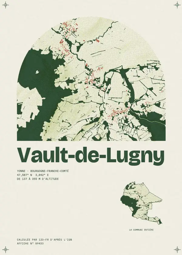 Affiche de Vault-de-Lugny, calculée par 123-fr d'après l'IGN