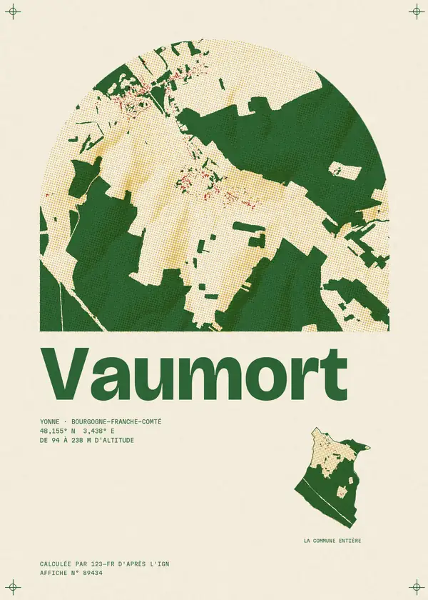 Affiche de Vaumort, calculée par 123-fr d'après l'IGN