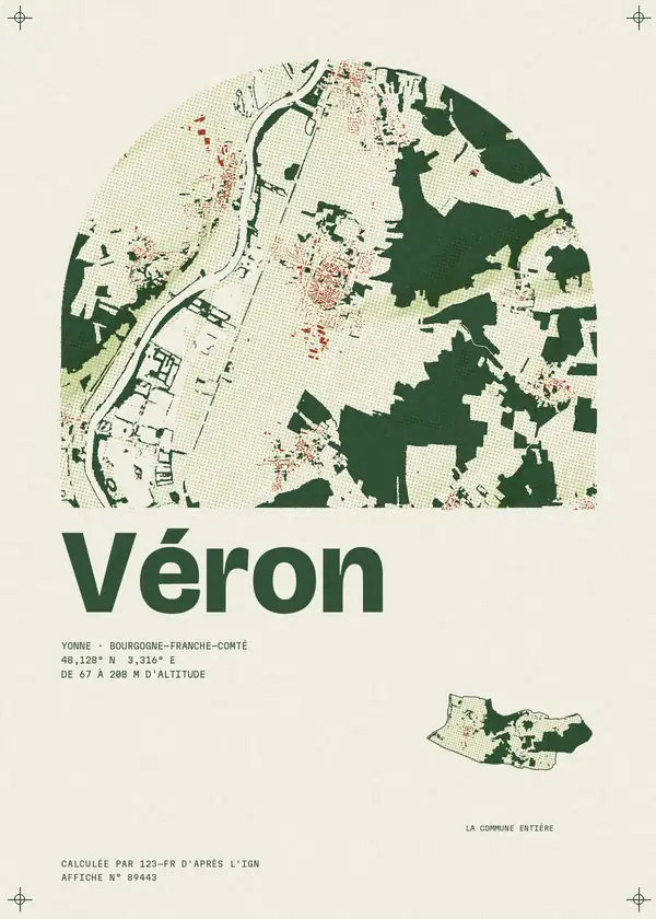 Affiche de Véron, calculée par 123-fr d'après l'IGN