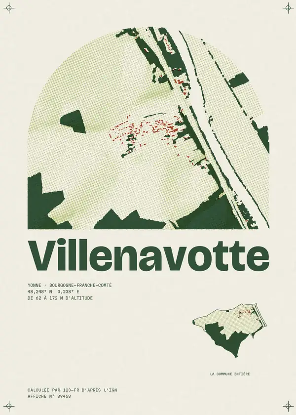 Affiche de Villenavotte, calculée par 123-fr d'après l'IGN