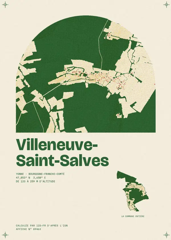 Affiche de Villeneuve-Saint-Salves, calculée par 123-fr d'après l'IGN