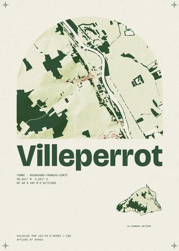 Affiche de Villeperrot, calculée par 123-fr d'après l'IGN