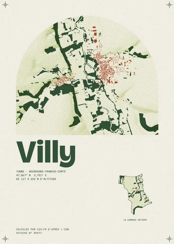 Affiche de Villy, calculée par 123-fr d'après l'IGN