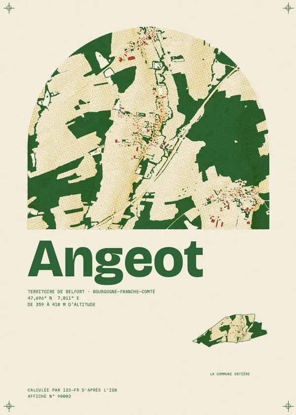 Affiche de Angeot, calculée par 123-fr d'après l'IGN